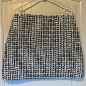 LOFT NWT Black and White Sequin Tweed Skirt